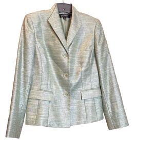 Kasper green blazer with silver metallic size 8